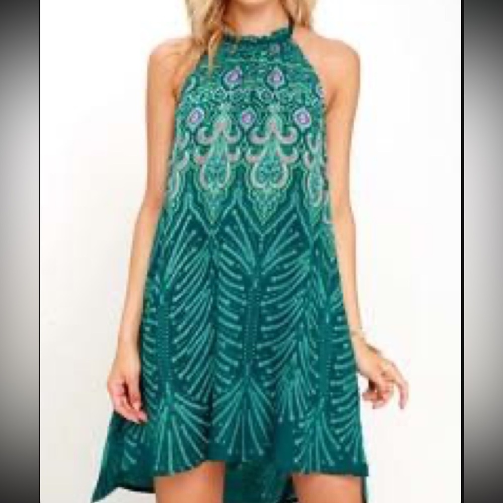 O'Neill Teal Halter Maxi Dress with Paisley Print